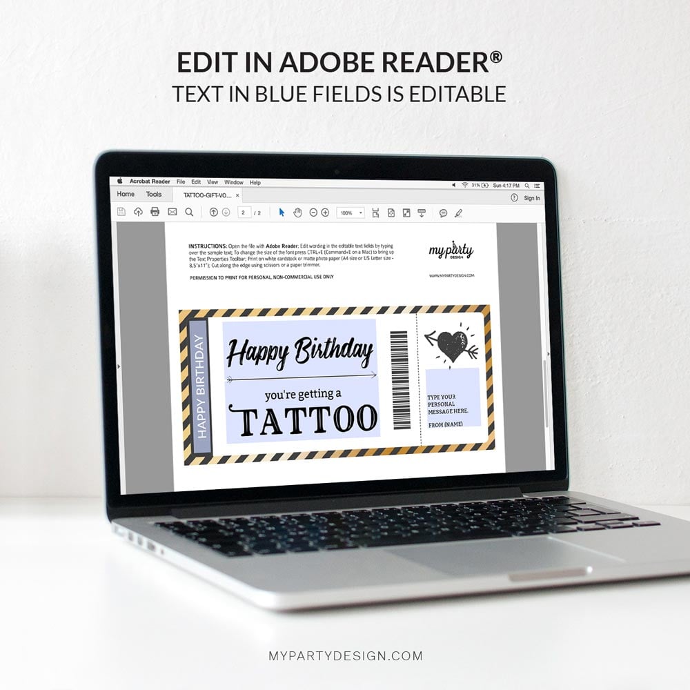 TATTOO-GIFT-VOUCHER-A-004 editable tattoo voucher template