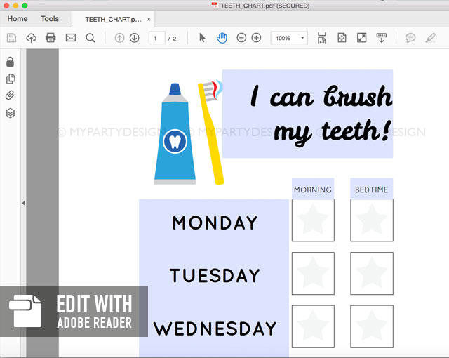 TEETH_CHART-06 printable teeth brushing reward chart for toddlers