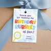 bubbles of fun party favor gift tag