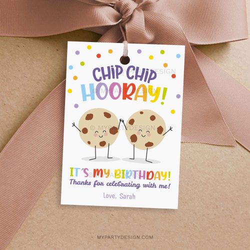 Chip Hooray Cookie Birthday Class Gift Tag for kids birthday favors