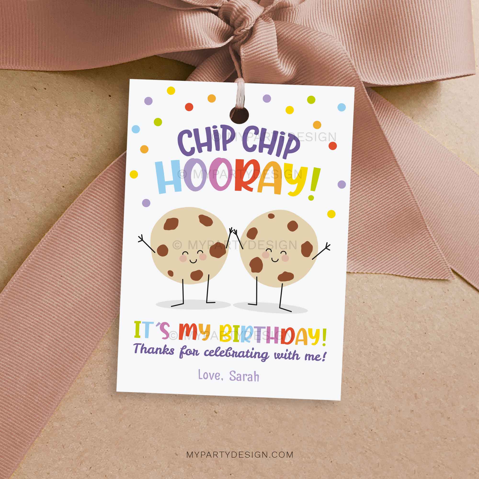 THANK-YOU-TAGS-BIRTHDAY-CHIP-HOORAY-COOKIE-00A Chip Hooray Cookie Birthday Class Gift Tag for kids birthday favors