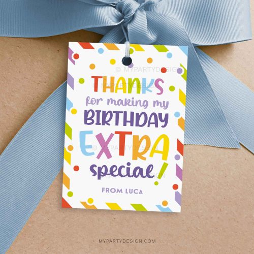 extra special birthday class gift tag for kids birthday party favors