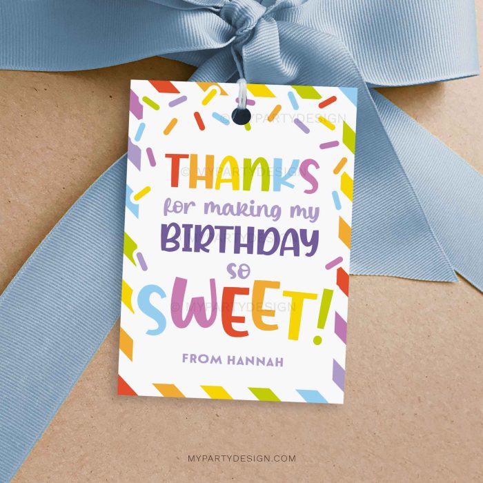 so sweet birthday class gift tag for kids birthday party favors