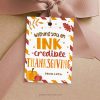 Ink-Credible thanksgiving gift tag for pen class gifts or teacher gifts
