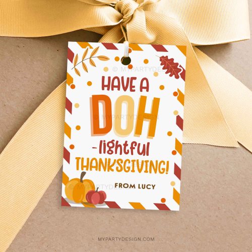 have a doh-lightful thanksgiving gift tag for play dough class gifts