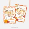 fall themed school class gift tags that read "so very thankful for students like you. happy thanksgiving"