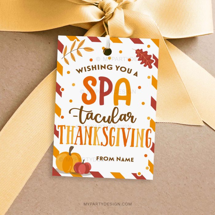 Spa-tacular Thanksgiving Gift Tag for teacher appreciation gifts