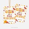 fall themed thanksgiving class gift tags that read "squishing you a happy thanksgiving"