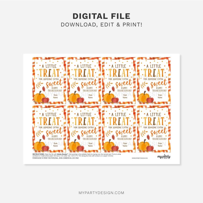 printable thanksgiving treat for someone sweet gift tag for thanksgiving gifts