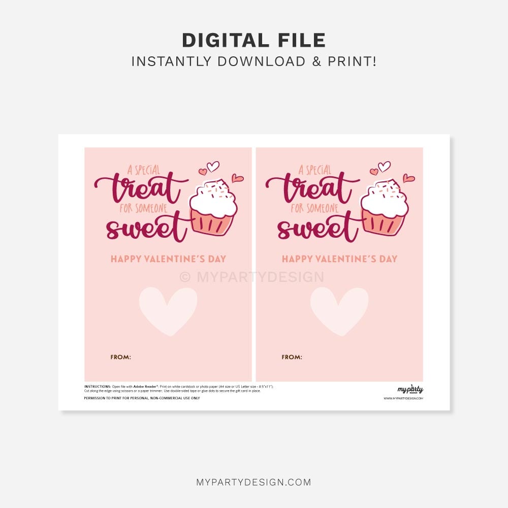 VALENTINES-GIFT-CARD-HOLDER-TREAT-FOR-SOMEONE-SWEET-00B printable Valentine's Day Gift Card Holder