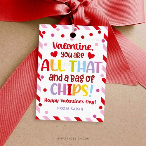 bag of chips valentine gift tag for class valentines gifts