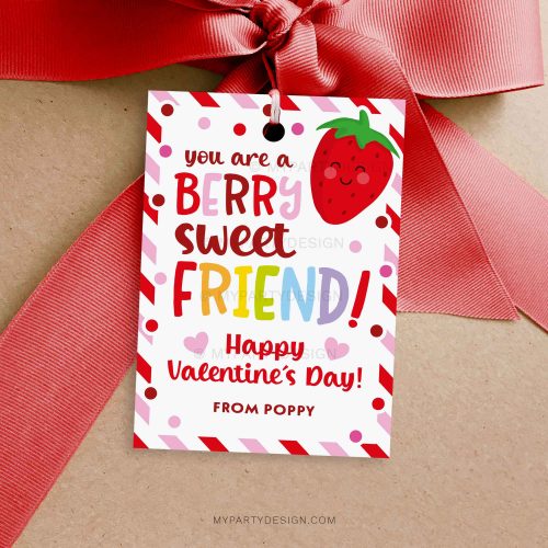 berry sweet friend valentine gift tag for class valentines gifts