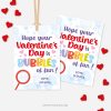 valentines day gift tags that read "hope your Valentine's Day is bubbles of fun"