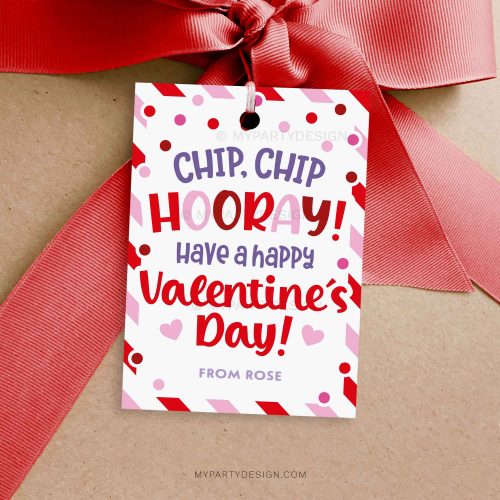 valentines chip hooray gift tag for chocolate chip cookies class gifts