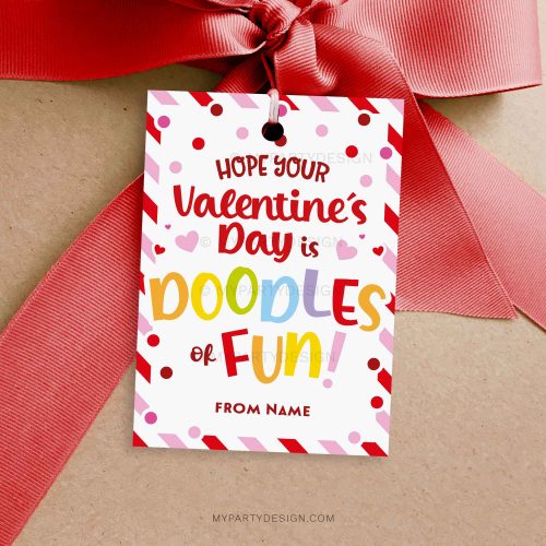 valentines doodles of fun gift tag for valentine's day class gifts