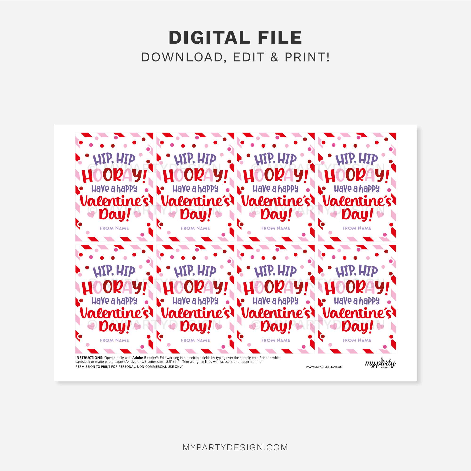 VALENTINES-GIFT-TAGS-HIP-HIP-HOORAY-00C printable valentines hip hip hooray gift tag for Valentine's Day class gifts