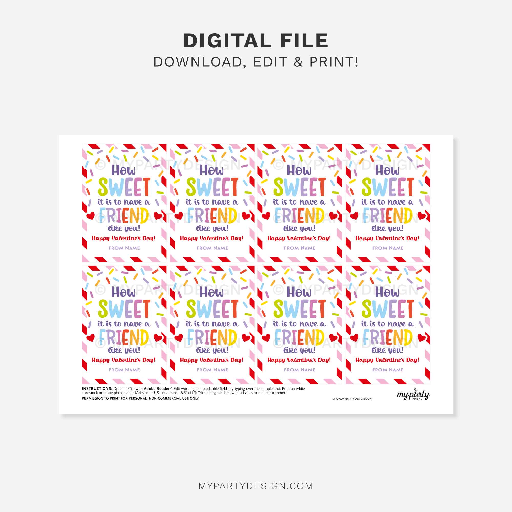 VALENTINES-GIFT-TAGS-HOW-SWEET-IT-IS-FRIEND-00C printable how sweet friend valentines gift tags for kids class gifts