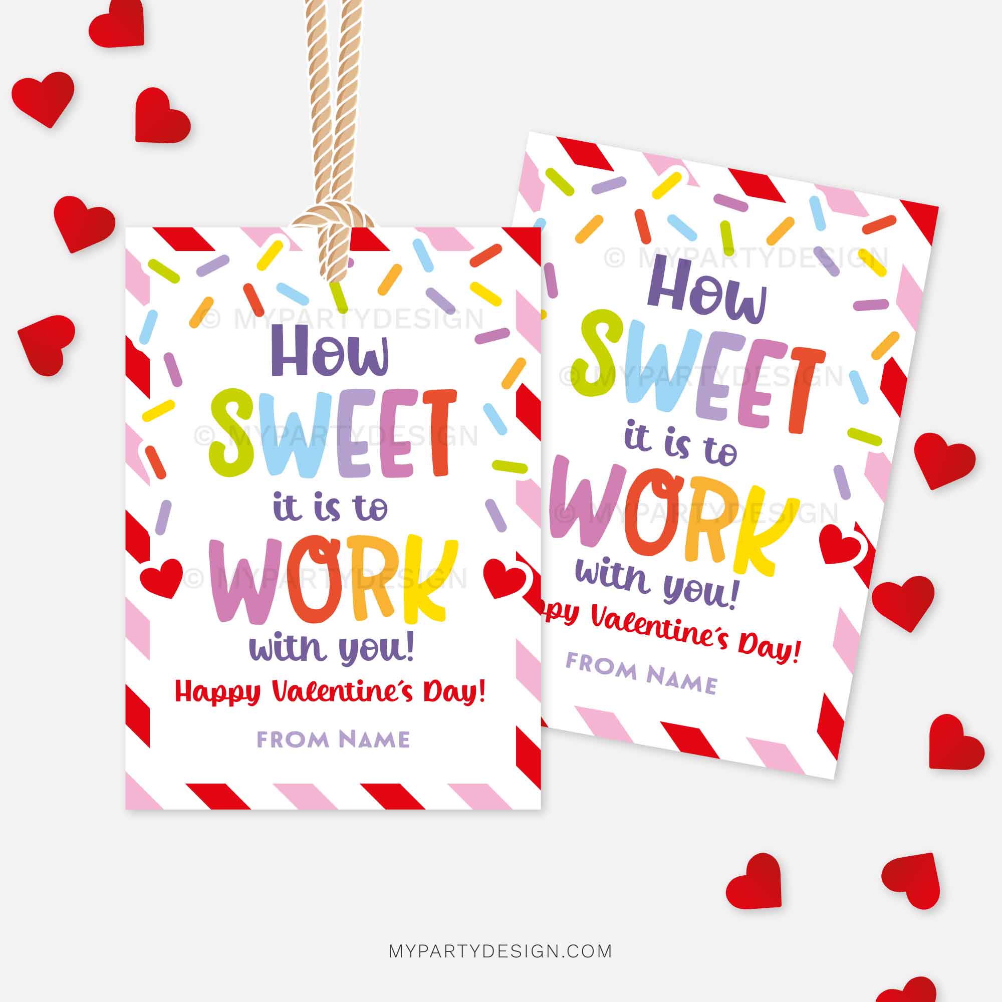 VALENTINES-GIFT-TAGS-HOW-SWEET-IT-IS-WORK-00B valentines day gift tags that read "How sweet it is to work with you! Happy Valentine's Day!"