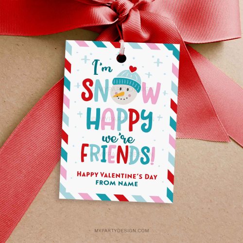 valentines snow happy to we're friends gift tag for snow globe class gifts