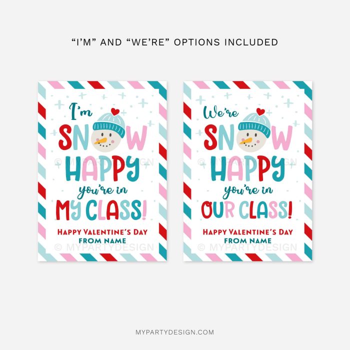 we're snow happy your in our class gift tag for valentines day gifts