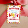 valentine you make my heart burst gift tag for star shaped candy