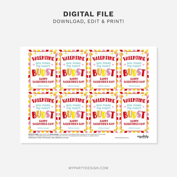 printable valentine heart burst gift tag for star shaped candy