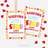 Valentine's Day tags for star candy that read "valentine, I think you are a star"