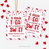 Valentine's Day gift tags for teacher valentine's gifts that read "a little treat for a teacher so sweet"