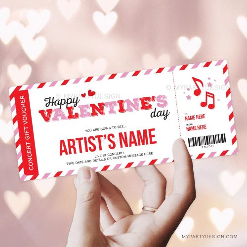 valentine's day gift voucher for concert ticket gift