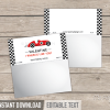 printable race car valentines bag topper