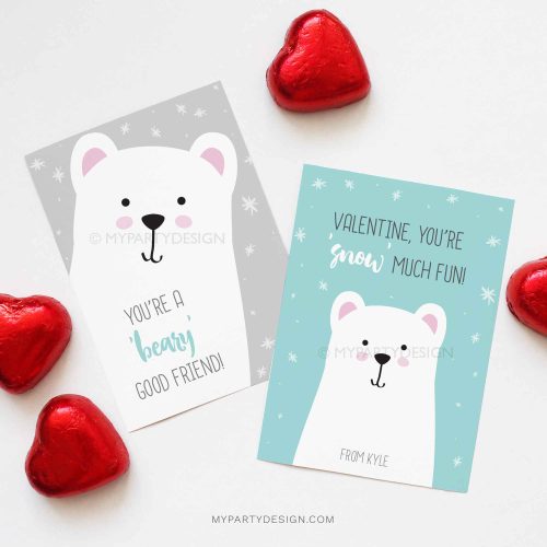 printable valentines day cards bear theme