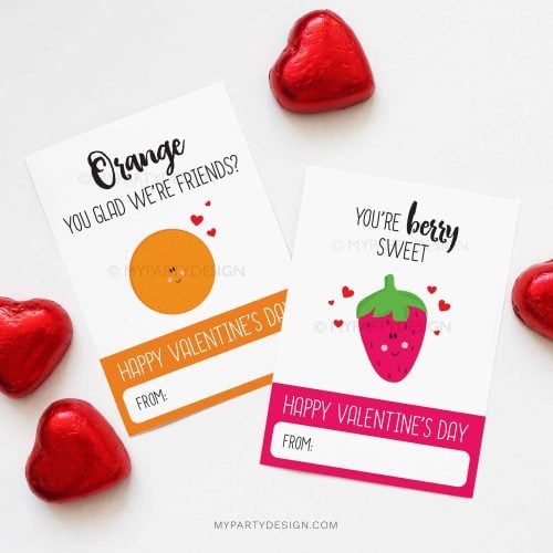 printable valentines day cards fruit theme lunchbox notes