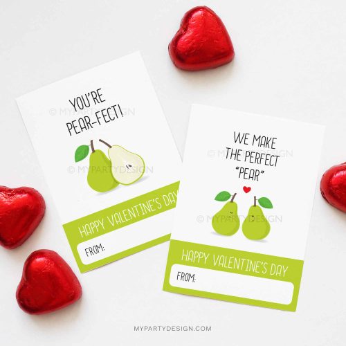 Valentine's Day Cards Printable - Pears theme