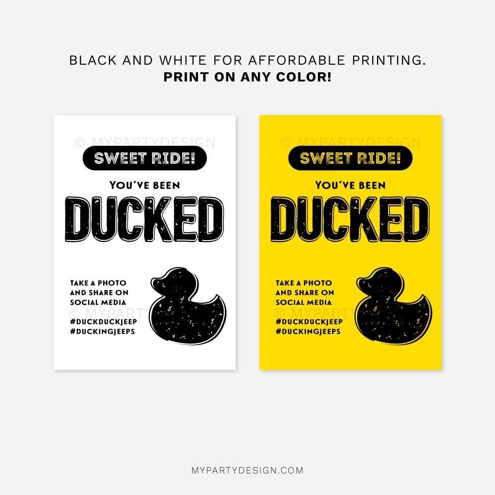 YOU-VE-BEEN-DUCKED-TAGS-SWEET-RIDE-00D sweet ride you've been ducked tags you can print on any color paper