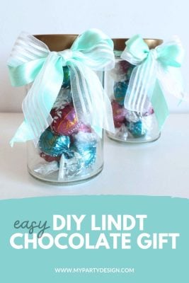 diy lindt chocolate gift jars